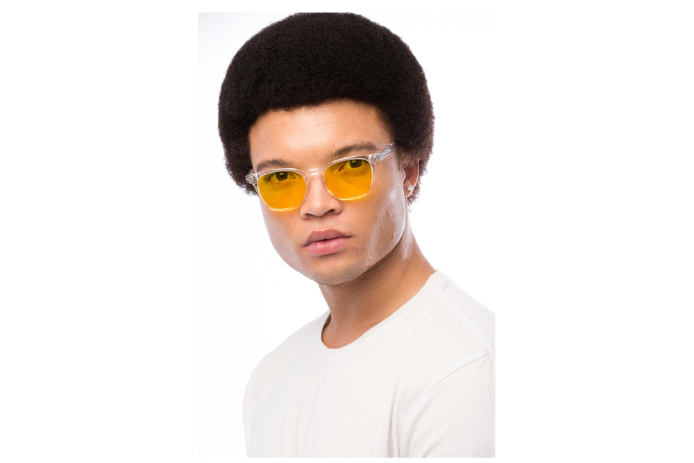 Man Wearing Crystal Light Sensitivity Glasses Prescription