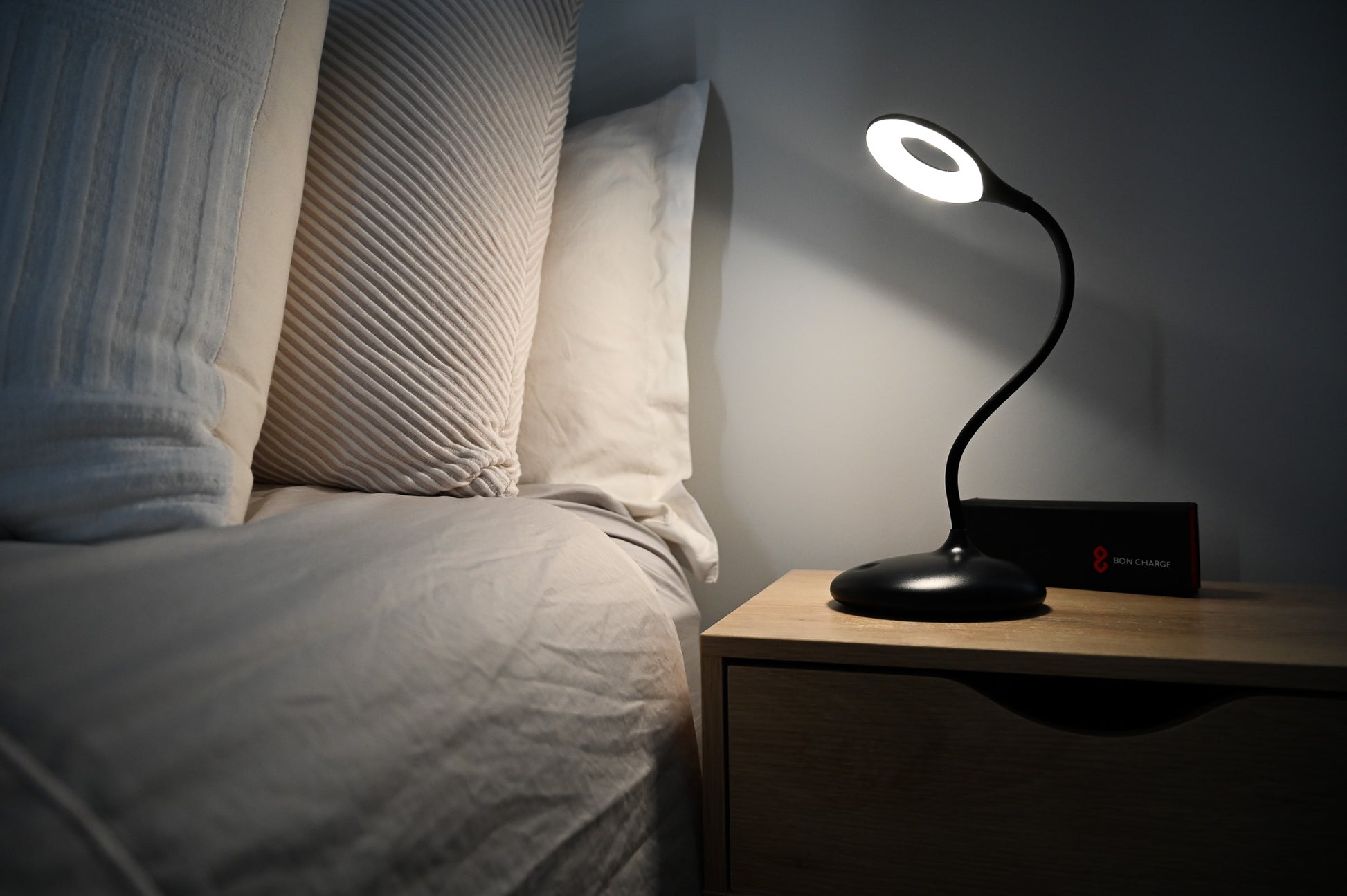 Full Spectrum Lamp on Bedside Table Daytime Setting