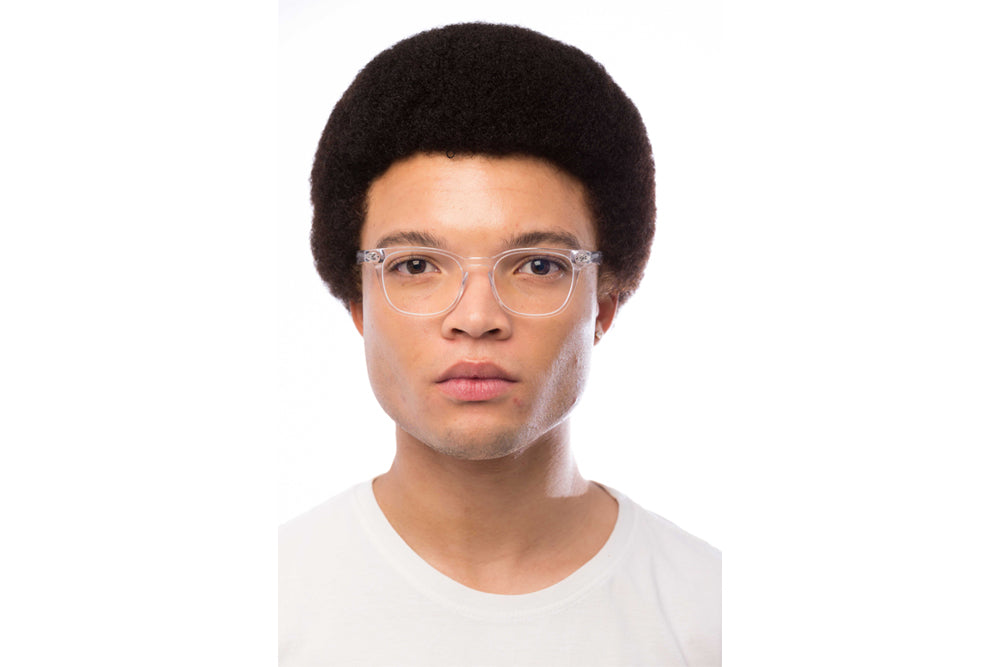 Woman Wearing Crystal Computer Glasses